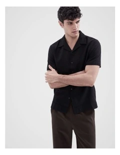 Jacquard Regular Fit Shirt in Black