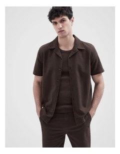 Jacquard Regular Fit Shirt in Brown