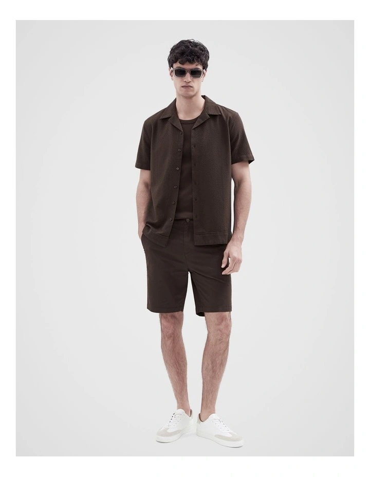 Jacquard Regular Fit Shirt in Brown image 3
