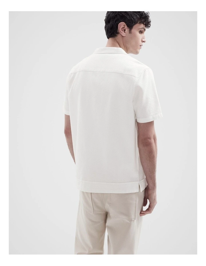Jacquard Regular Fit Shirt in White image 2