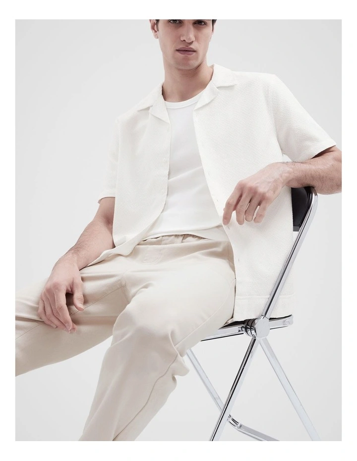 Jacquard Regular Fit Shirt in White image 4