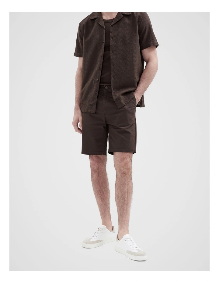 Slim Chino Short in Brown image 3