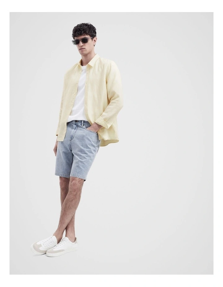 Loose Fit Denim Short in Blue image 1