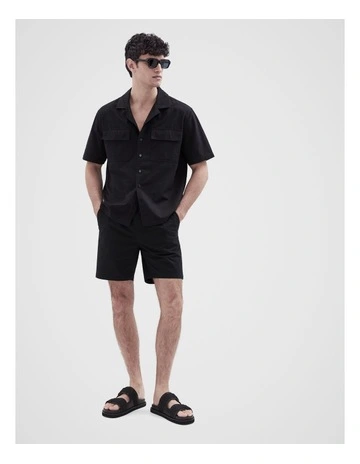 Cord Pull On Short in Black