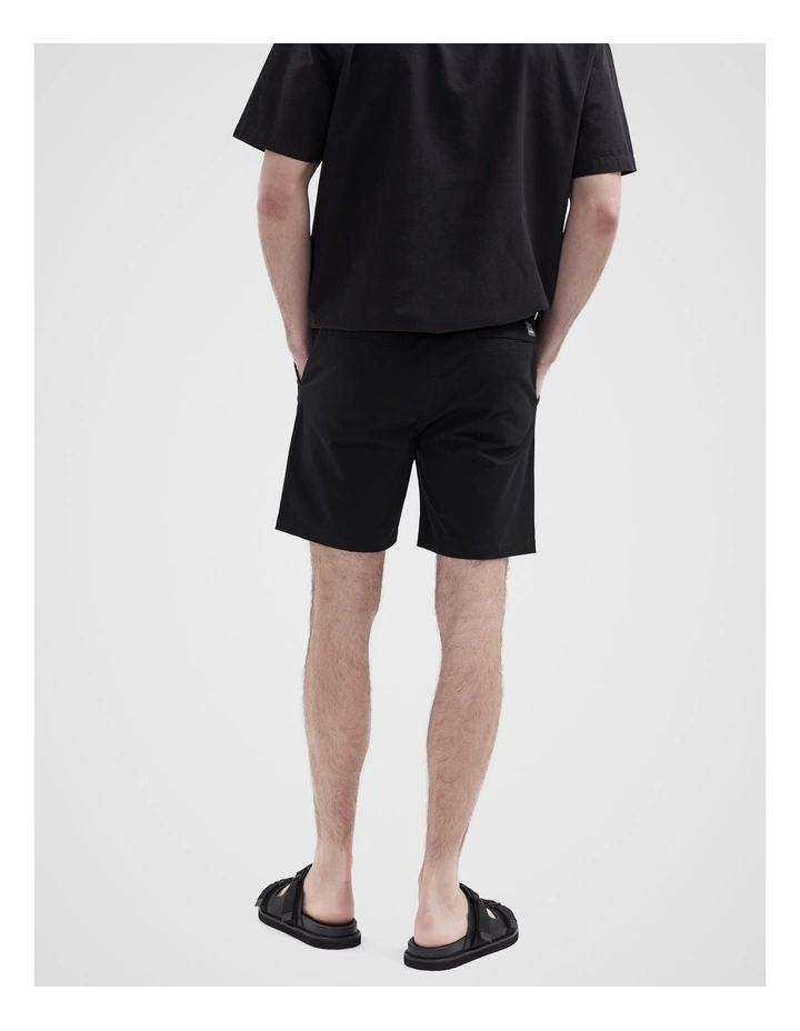 Cord Pull On Short in Black image 2