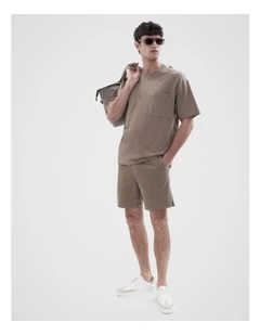 Cord Pull On Short in Brown