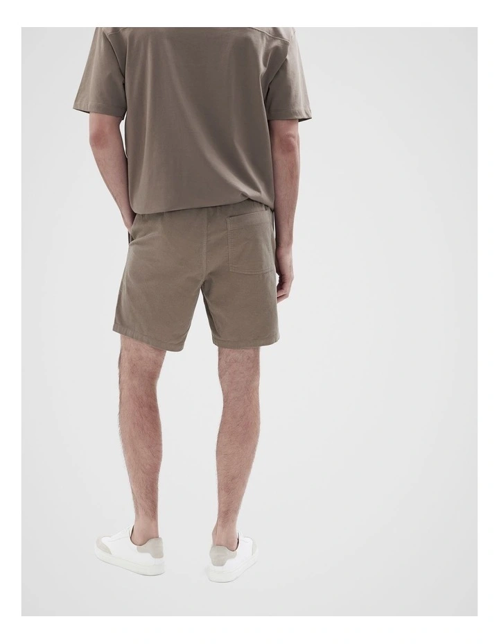 Cord Pull On Short in Brown image 2
