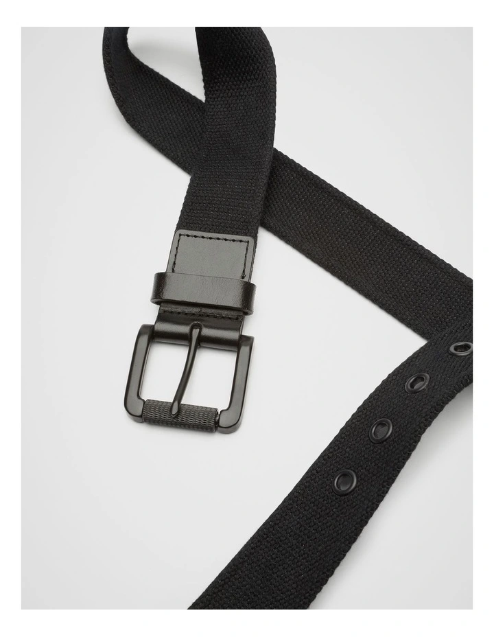 Arison Webbing Belt in Black image 2