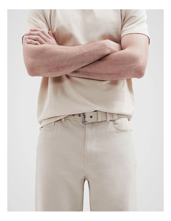 Arison Webbing Belt in Beige image 3
