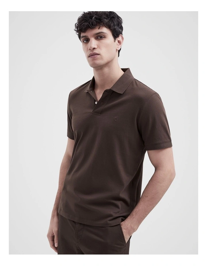 Classic Jersey Polo Shirt in Brown image 1