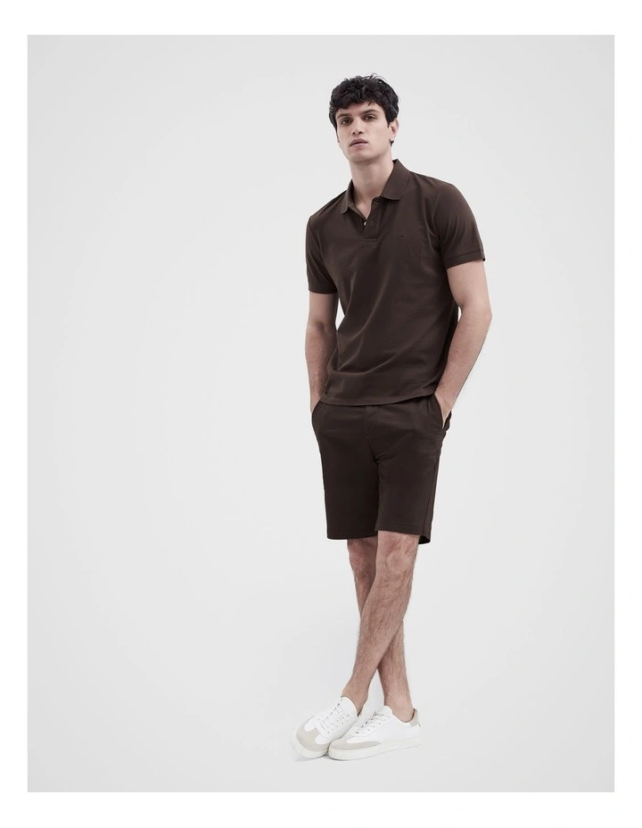 Classic Jersey Polo Shirt in Brown image 4