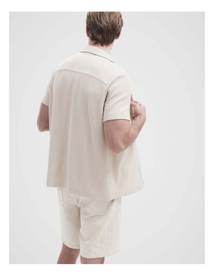 Micro Loop Button Thru Shirt in Beige image 2