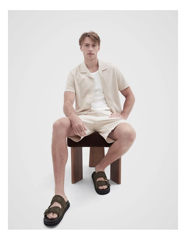 Micro Loop Button Thru Shirt in Beige image 3