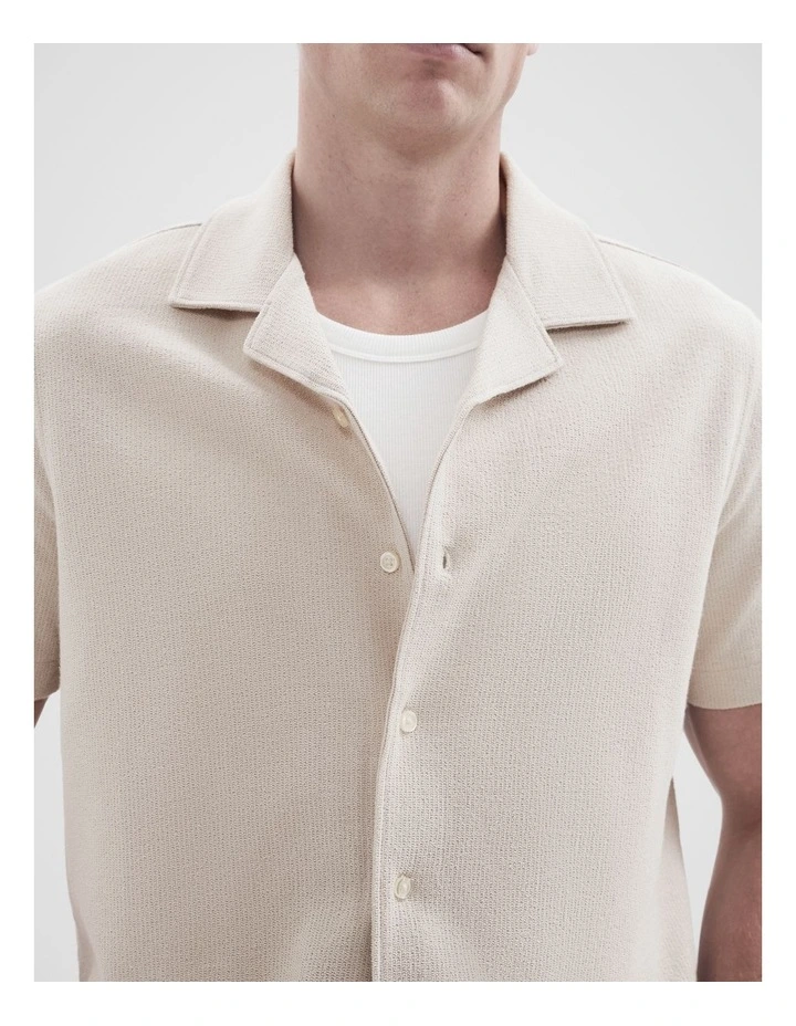 Micro Loop Button Thru Shirt in Beige image 4