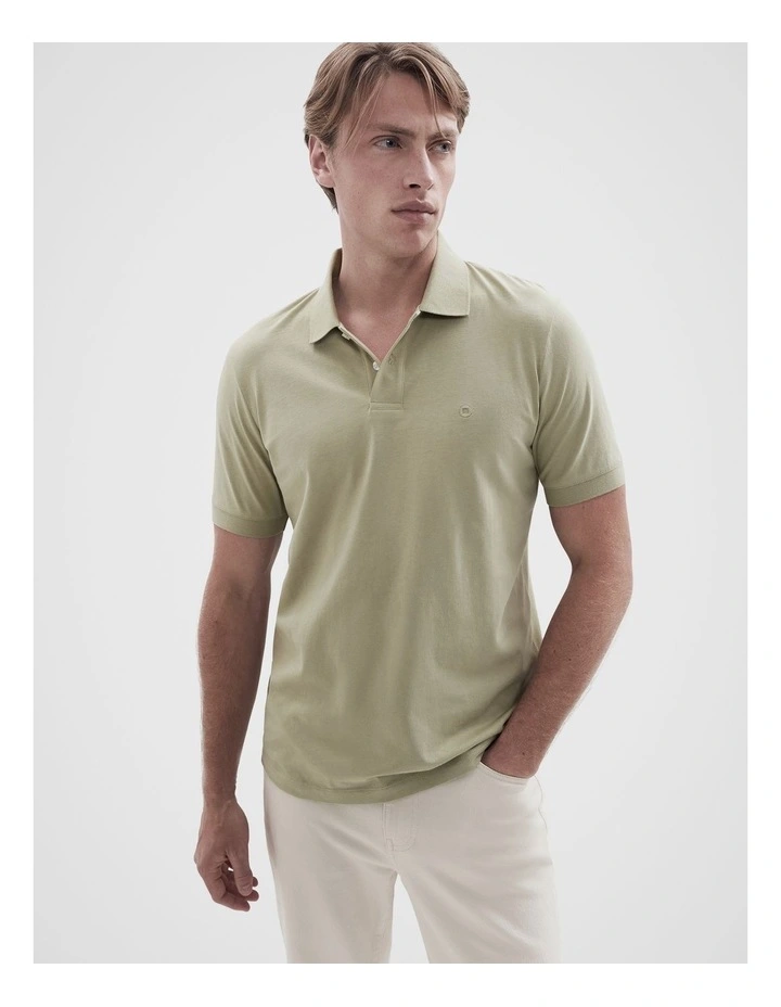 Classic Jersey Polo Shirt in Green image 1