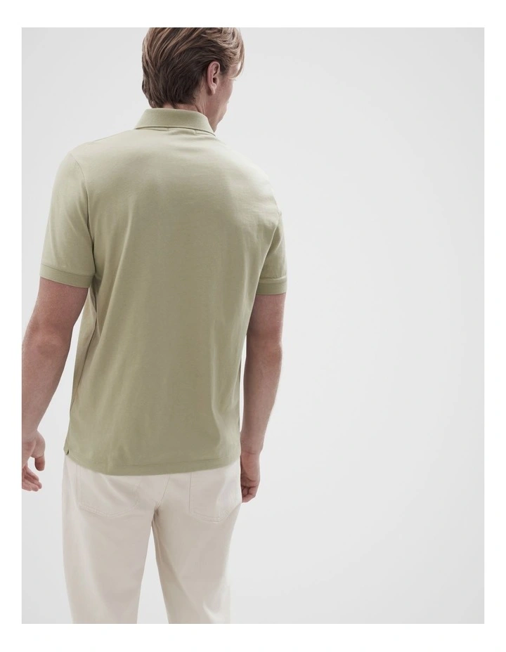 Classic Jersey Polo Shirt in Green image 2