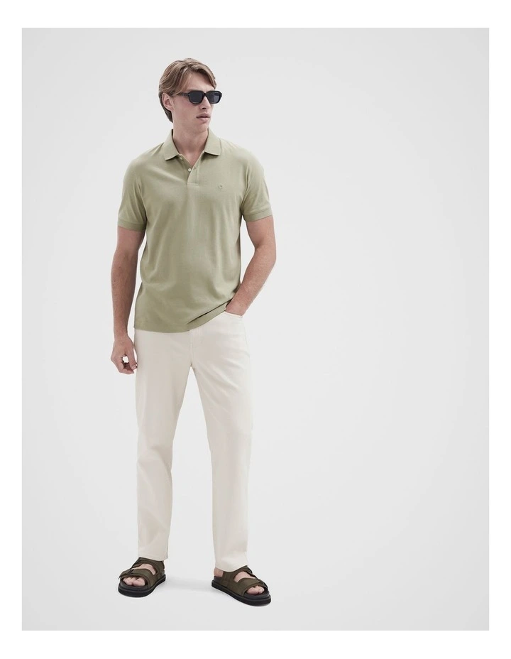 Classic Jersey Polo Shirt in Green image 4