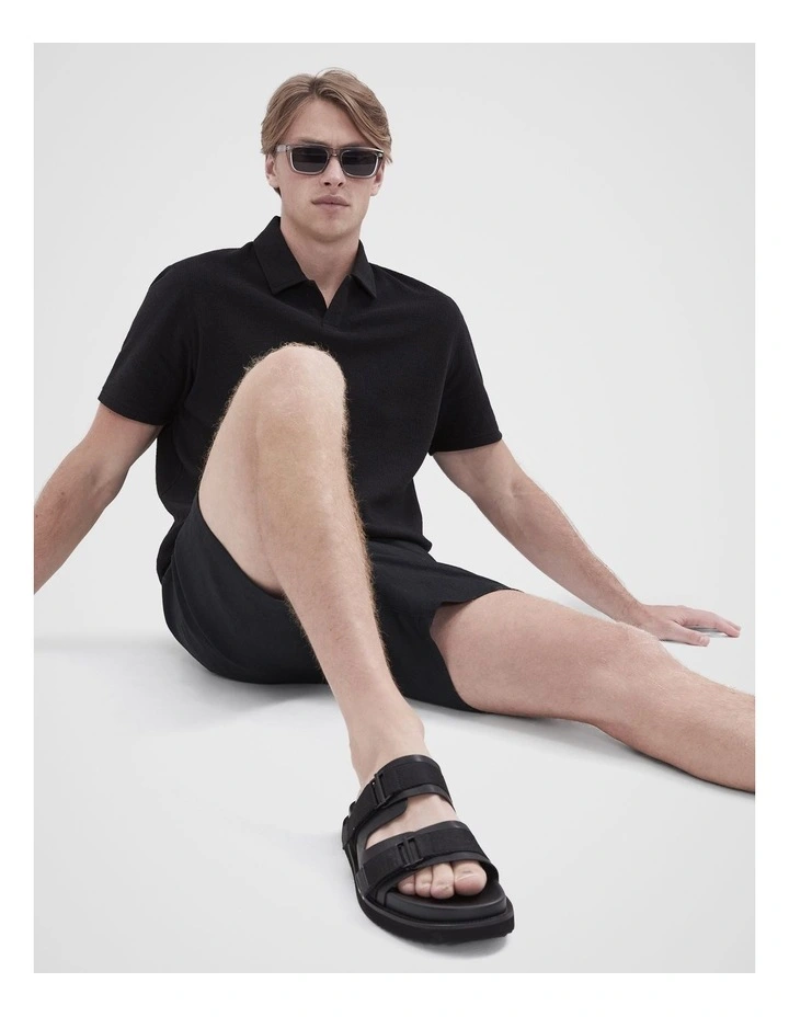 Micro Loop Polo Shirt in Black image 4