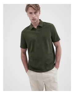Micro Loop Polo Shirt in Green