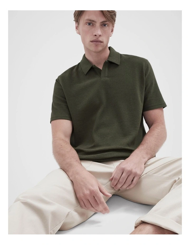 Micro Loop Polo Shirt in Green image 4