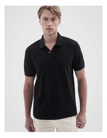 Classic Pique Polo Shirt in Black