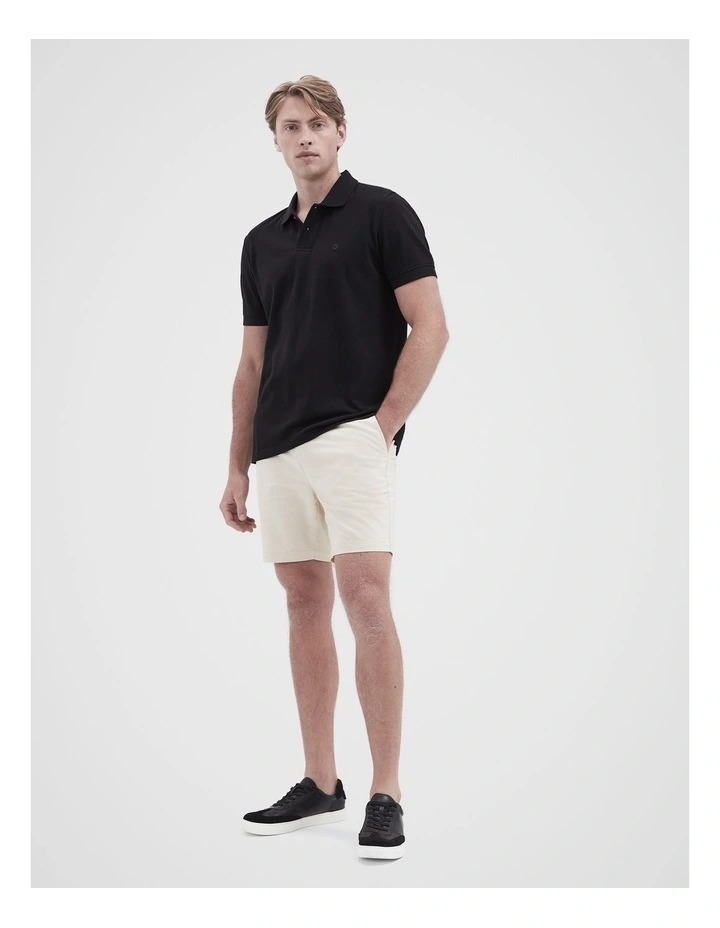 Classic Pique Polo Shirt in Black image 4
