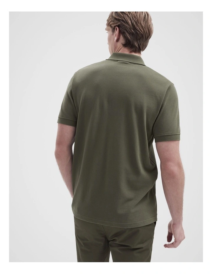 Classic Pique Polo Shirt in Green image 2