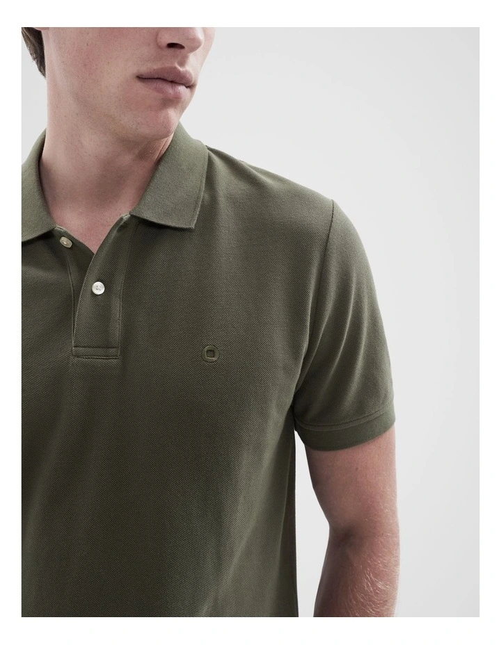 Classic Pique Polo Shirt in Green image 3