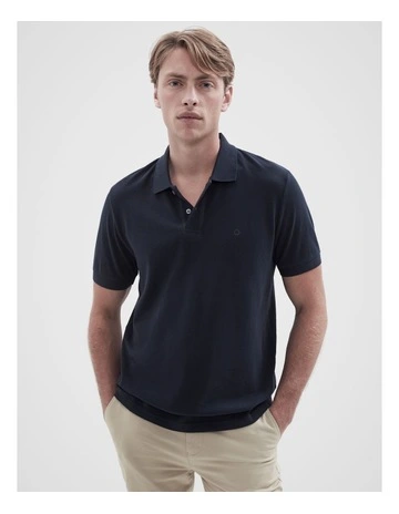 Classic Pique Polo Shirt in Blue