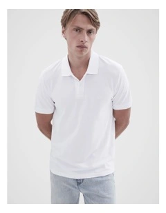 Classic Pique Polo Shirt in White