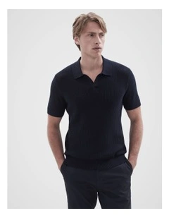 Wavy Stitch Knit Polo