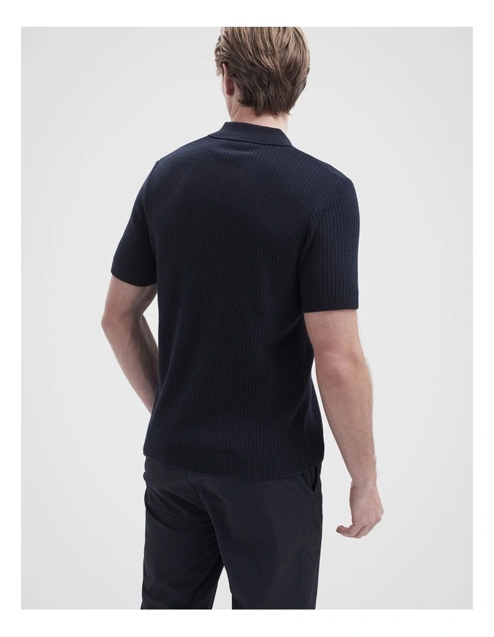 Wavy Stitch Knit Polo image 2