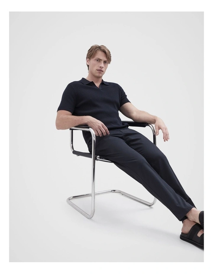 Wavy Stitch Knit Polo image 4