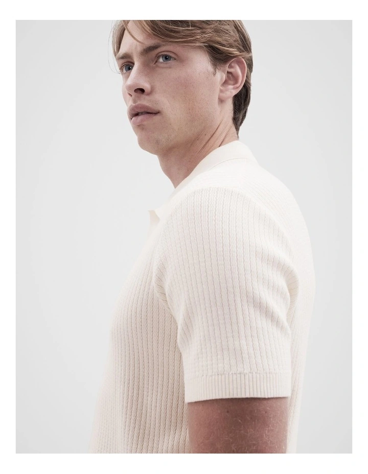 Wavy Stitch Knit Polo image 3