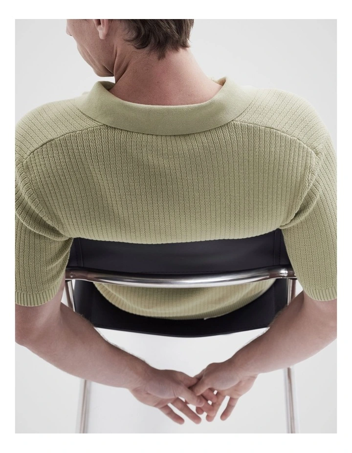 Wavy Stitch Knit Polo image 4