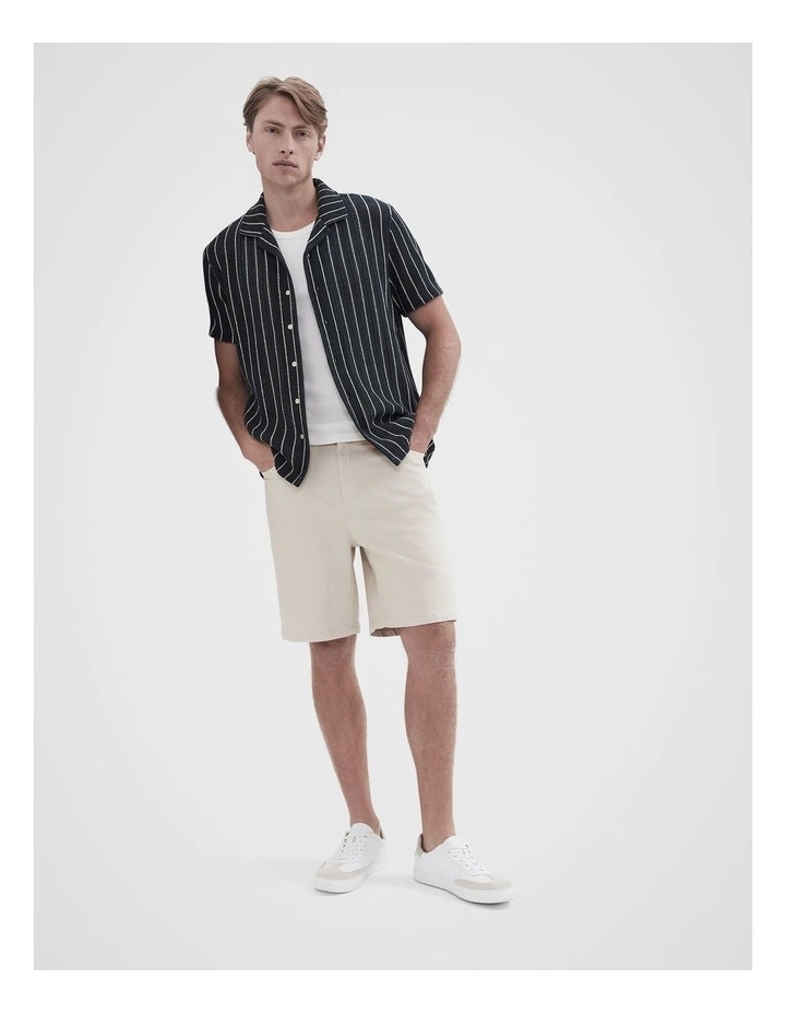 Crochet Textured Resort Shirt in Blue image 4