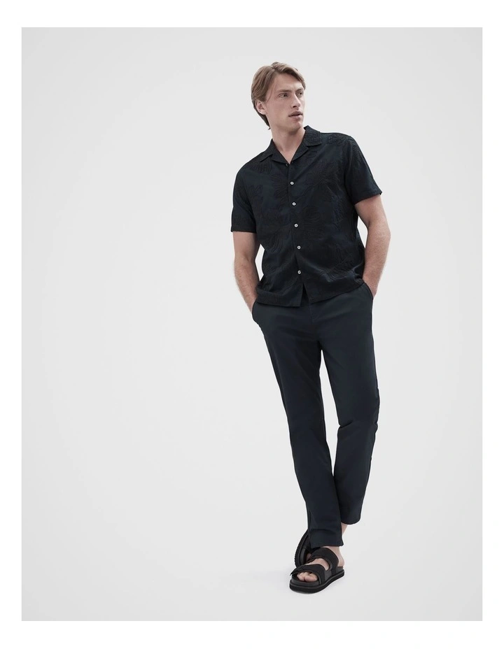 Leaf Embroidered Regular Fit Shirt in Blue image 4