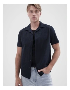 Seersucker Regular Fit Shirt in Blue