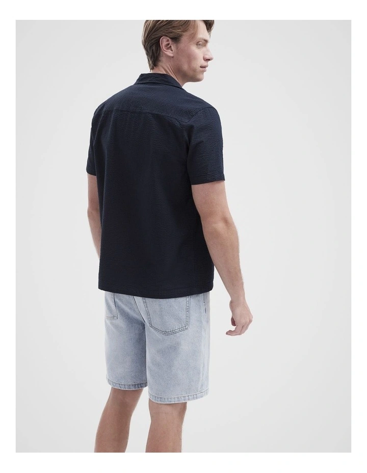 Seersucker Regular Fit Shirt in Blue image 2