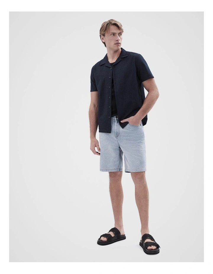 Seersucker Regular Fit Shirt in Blue image 3