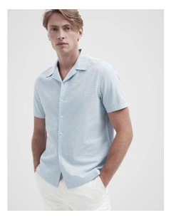 Seersucker Regular Fit Shirt in Blue