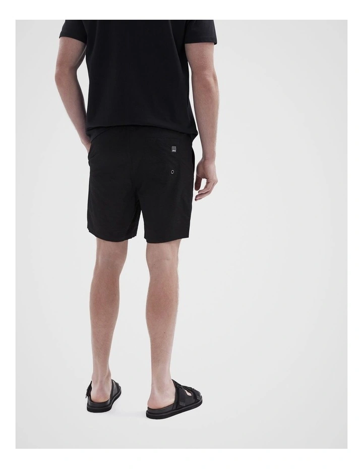 Seersucker Swim Short in Black image 2