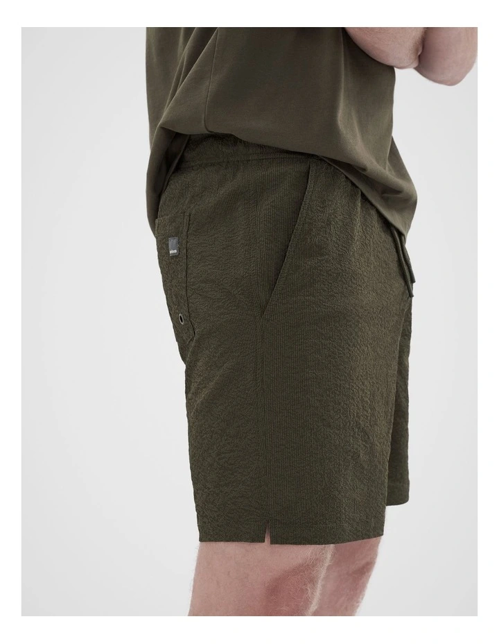 Seersucker Swim Short in Green image 3