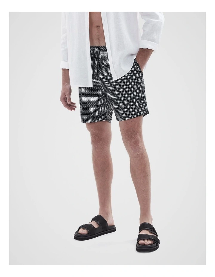 Tile Geo Swim Short in Blue image 1