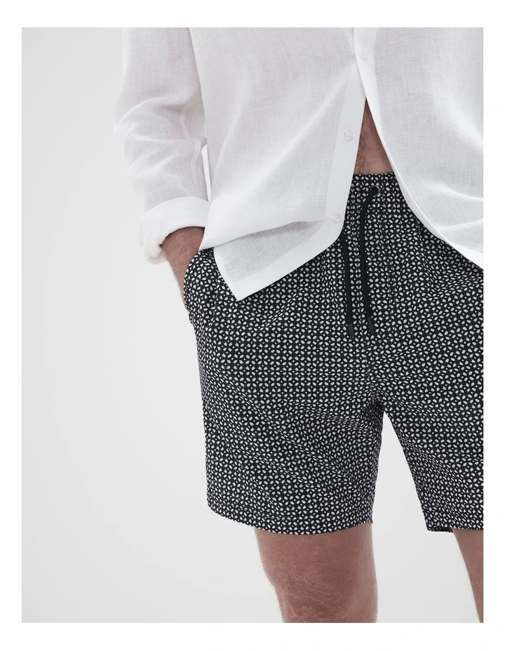 Tile Geo Swim Short in Blue image 3