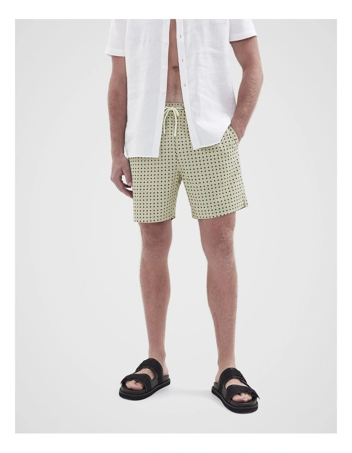 Tile Geo Swim Short in Green image 1