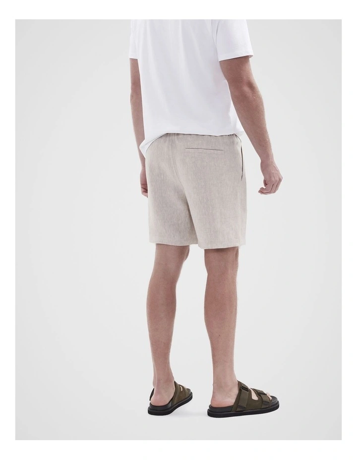 Linen Pull On Short in Grey image 2