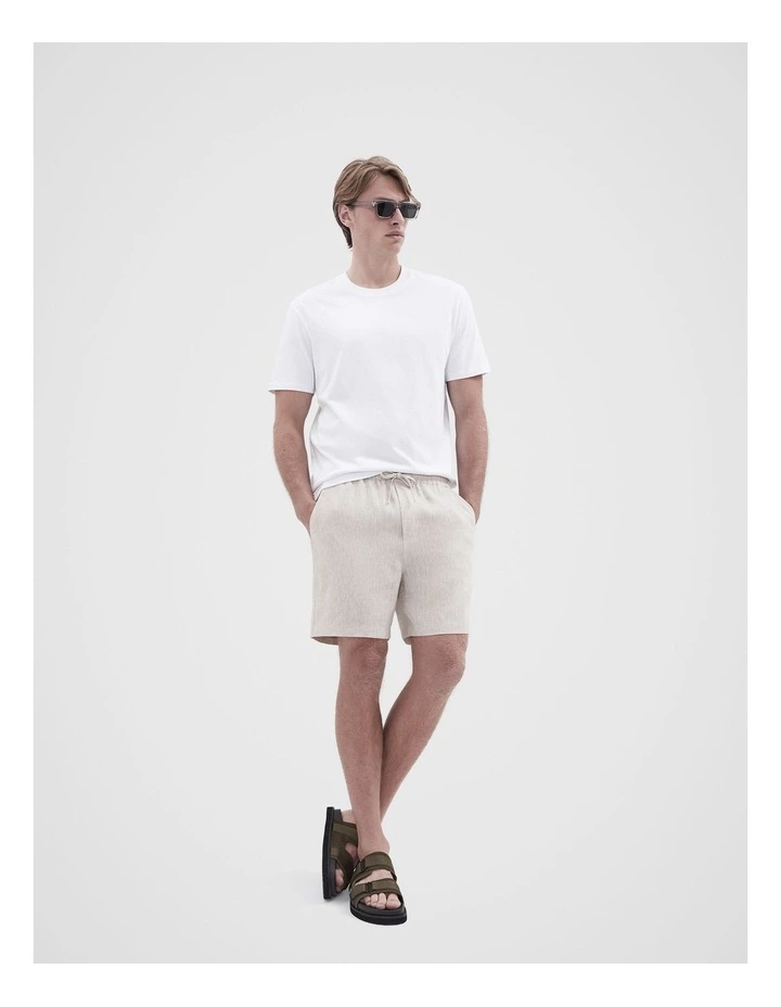 Linen Pull On Short in Grey image 4