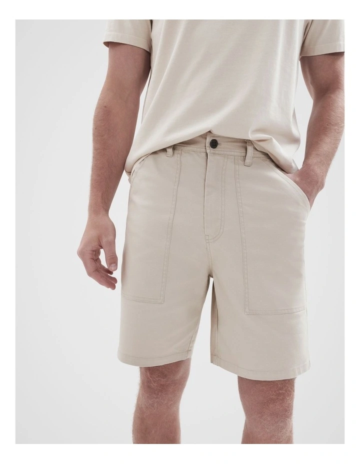 Carpenter Detail Short in Beige image 3