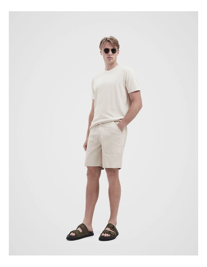 Carpenter Detail Short in Beige image 4